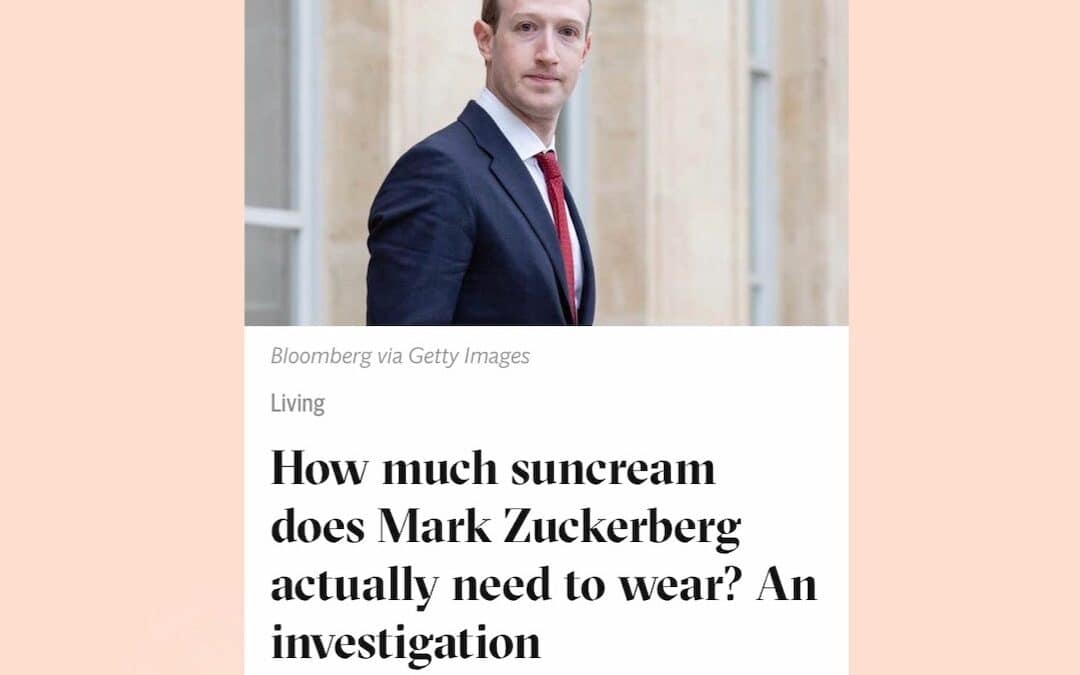 mark Zuckerberg sunscreen